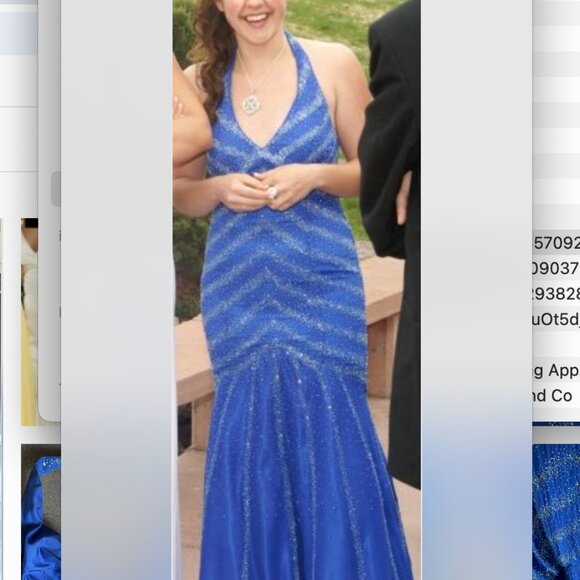 Blue Mermaid Skirt Prom Dress with beautiful beading -- only worn once! - Picture 3 of 10